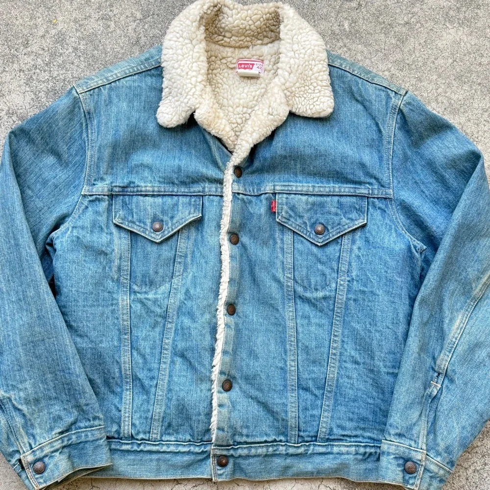 Vintage 70’s Levi’s Denim Sherpa Jacket - Picture 7 of 12